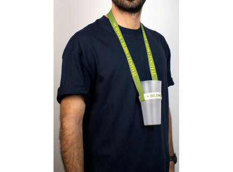 SWINDON. SET Lanyard SUBLIMATION Long II (20 mm) Duo mit sublimiertem elastischem Becherhalter