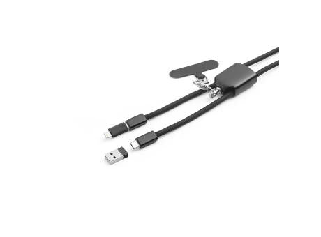 ZEWAIL. Lanyard mit Smartphone-Halterung, USB-C-Kabel und verschiedenen Adaptern aus recyceltem ABS und recyceltem TPE