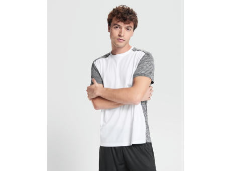 T-SHIRT ZOLDER S/S WHITE/HEATHER BLACK