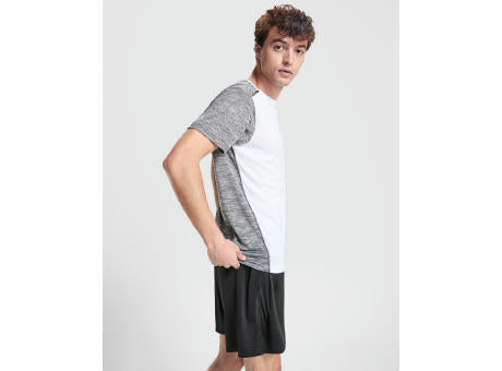 T-SHIRT ZOLDER S/S WHITE/HEATHER BLACK