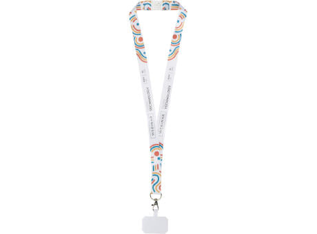 Addie RPET Sublimation Lanyard mit Telefonhalterung und Sicherheitsverschluss