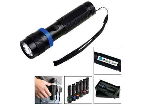 LED Leuchte "Security 3W schwarz/blau"