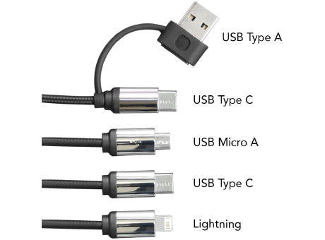 RPET LOGO-light Ladekabel 5 in 1