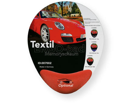 ERGO-pad Memoryschaum Textil, HB rot