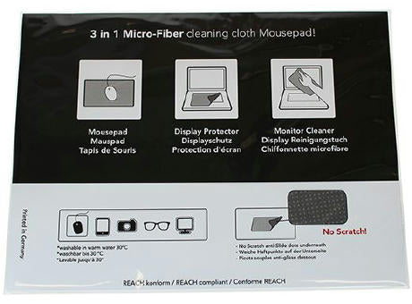 3 in 1 Mikrofaser Mousepad, rechteckig 240 x 200 mm