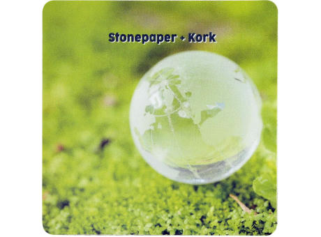 Steinpapier Kork Untersetzer 100 x 100 mm , ca. 4,3 mm dick