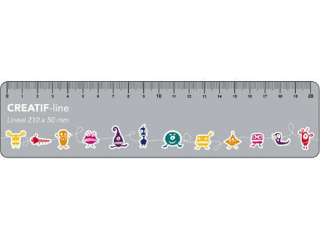 Creatif-Lineal 210 x 50 mm 1-seitig bedruckt