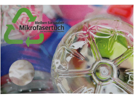 RPET Mikrofasertuch 250 g Fotodruck Format 15 x 18 cm Zickzack-Schnitt