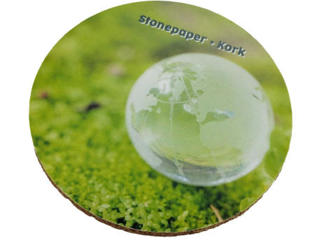 Steinpapier Kork Untersetzer 100 mm rund , ca. 4,3 mm dick