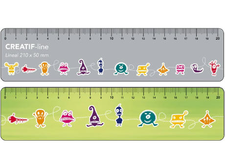 Creatif-Lineal 210 x 50 mm beidseitig bedruckt
