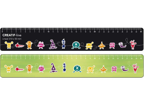 Creatif-Lineal 310 x 50 mm beidseitig bedruckt