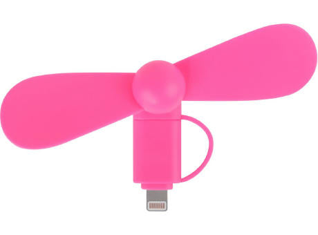 2 in 1 PROMO-Ventilator mit Lightning (Apple) und Type C USB Anschluss
