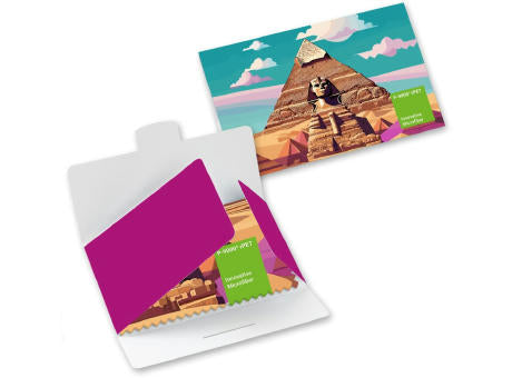 POLYCLEAN rPET Brillenputztuch 30x20 cm im Papieretui, All-Inclusive-Paket
