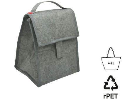 Isotherme & faltbare Bento-Lunchbag 'Fujisawa', aus RPET, grau meliert
