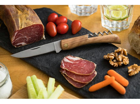 Traditionelles Taschenmesser 'Terroir', Korkenzieher, Olivenholz