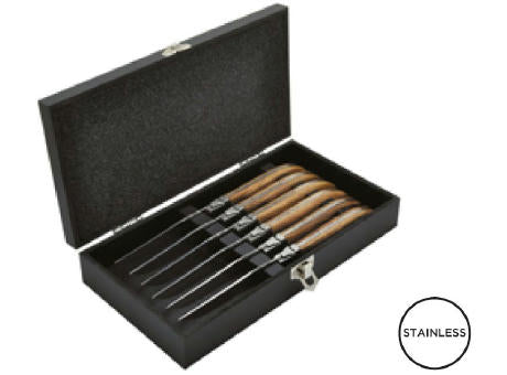 Set mit 6 Tafelmessern 'Laguiole', Zebranoholz