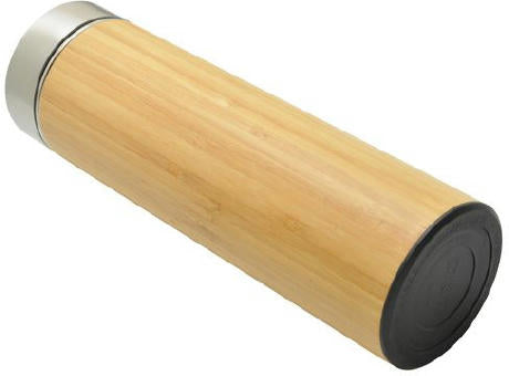 Doppelwandige Flasche 'Onsen', Bambus, mit Teesieb, 480 ml