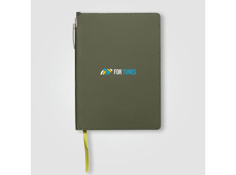 Malmö Notizbuch- und Kugelschreiber-Set mit weichem Einband aus recyceltem Material – A5
