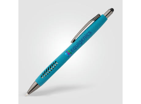 Avalon Kugelschreiber mit Stylus in Steinoptik aus recyceltem Kunststoff