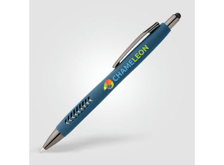 Avalon Kugelschreiber mit Stylus in Steinoptik aus recyceltem Kunststoff
