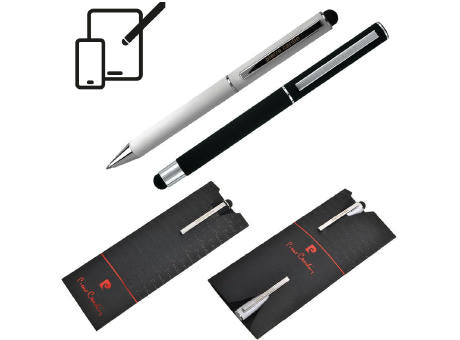Pierre Cardin® CLAUDIE Set aus Rollerball Touchpen und Kugelschreiber Stylus, weiß