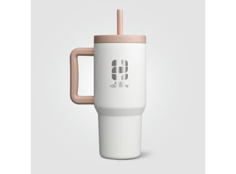 Grosche Aspen Edelstahl-Becher mit dreifacher Isolierung und Trinkhalm - 945 ml