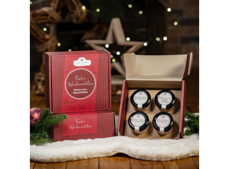 Geschenkkarton mit 4 Weihnachts-Spezialitäten im Glas