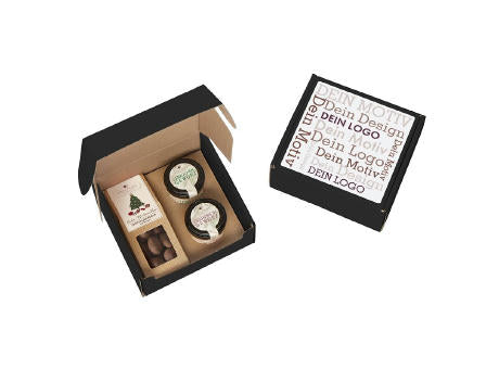 Geschenkkarton mit 2 x Gourmet Gewürzen und 1 x Faltschachtel