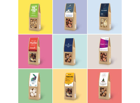 Faltschachtel - Motivationskünstler - Karamellisierte Cashewkerne mit Orange & Kakao