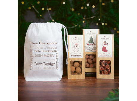 3 Premium Snacks im Baumwollsäckchen - Weihnachts-Edition