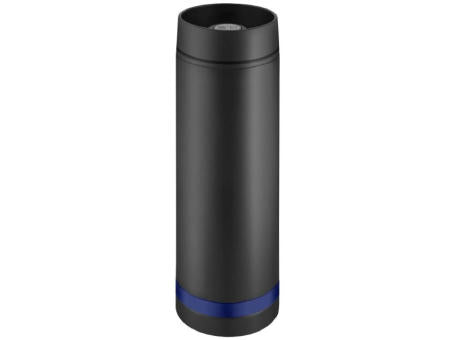 Metmaxx® Thermobecher "Crema" 360° schwarz/Ring blau