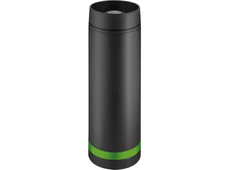 Metmaxx® Thermobecher "Crema" 360° schwarz/Ring grün