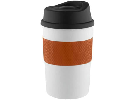Metmaxx® Thermobecher "CremaCoffeeHouse" weiß/Ring orange