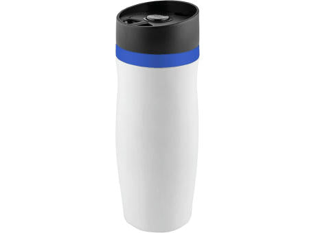 Metmaxx® Thermobecher "CremaExtensa" weiß/Ring blau