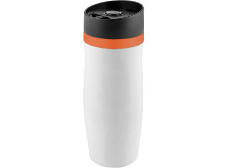 Metmaxx® Thermobecher "CremaExtensa" weiß/Ring orange