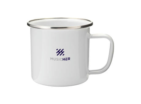 Retro Silver Emaille Tasse 350 ml