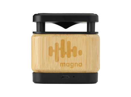 Bamboo Block Speaker mit kabellosem Ladegerät