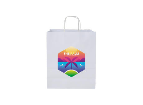 Papiertasche weiß und braun 180x230x80 mm