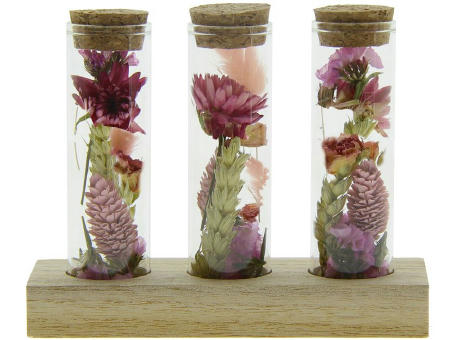Dried Flowers - Trio tube & wood