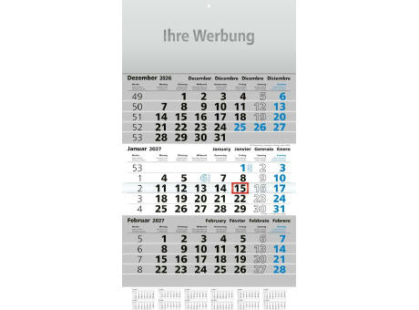 Dreimonatsplaner Assistent-plus grau/blau
