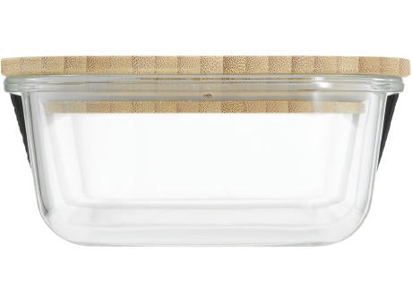 Hitzebeständige Glas-Lunchbox mit Bambusdeckel, Dichtung und 640 ml Volumen