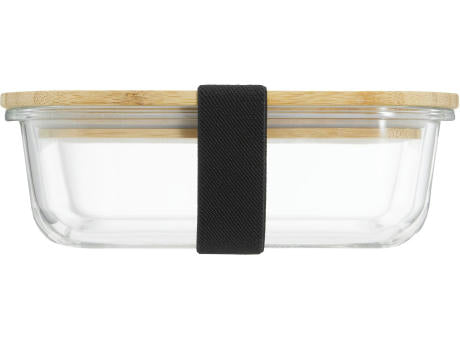 Hitzebeständige Glas-Lunchbox mit Bambusdeckel, Dichtung und 640 ml Volumen