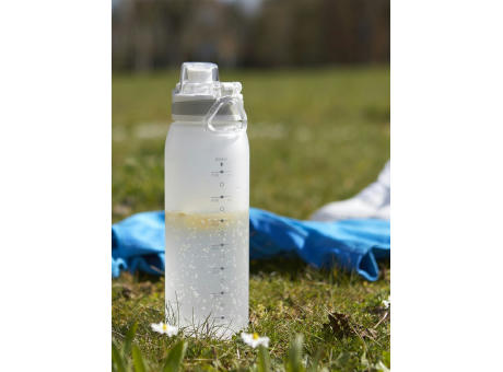 AQUA Stylische Tritantrinkflasche 900ml mit Trinkskala und Siebeinsatz