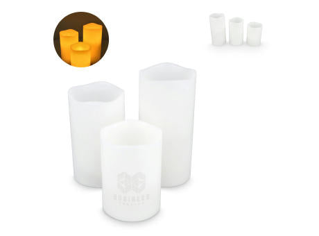 Koselys 3-teiliges LED-Kerzen-Set (batteriebetrieben)
