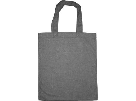Baumwolltasche "Recycelt" schwarz "meliert", 2 kurze Henkel
