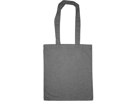 Baumwolltasche "Recycelt" schwarz "meliert", 2 lange Henkel