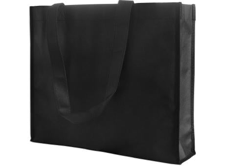 Shopperbag "PP Non Woven" schwarz, 2 Mittlere Henkel, Querformat