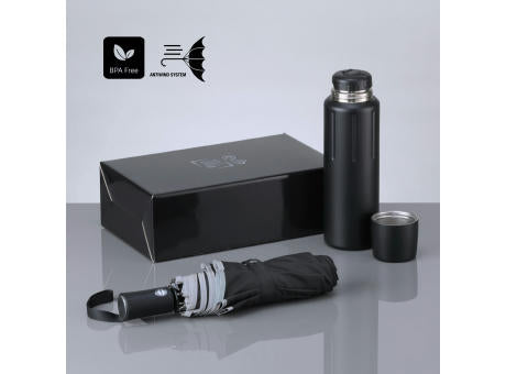 Scandic Set III: Vakuum-Thermoskanne 750 ml & Automatikschirm