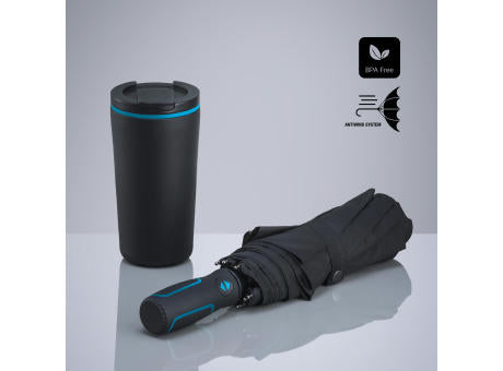 Travel Set: Thermobecher 370 ml & Automatikschirm