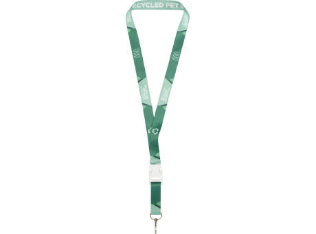 Bucks Sublimation Lanyard mit Schnappverschluss aus recyceltem PET Kunststoff